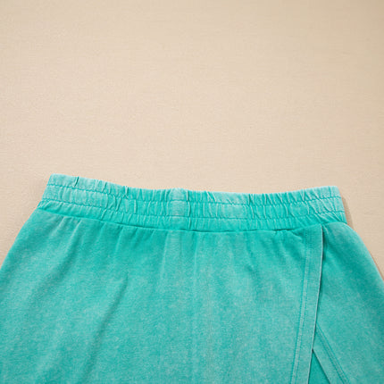 Myosotis 2 Pieces Cotton Tank Top Lined Split Skirt Set