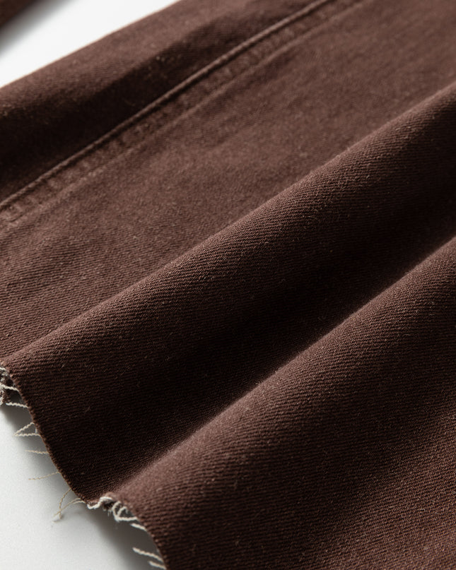 Dark Brown Retro Washed Patch Pocket Loose Jeans