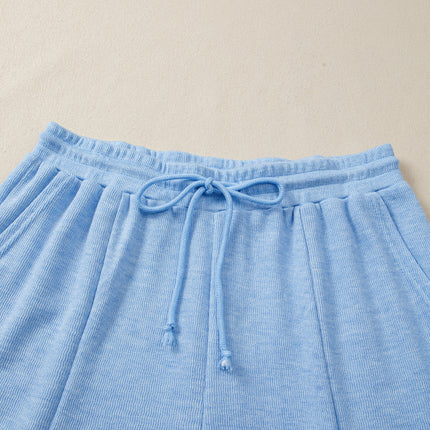 Beau Blue Cap Sleeve Matching Top and Jogger Pants Set