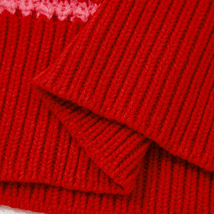 Red 3/4 Draped Sleeve Slouchy Sweater