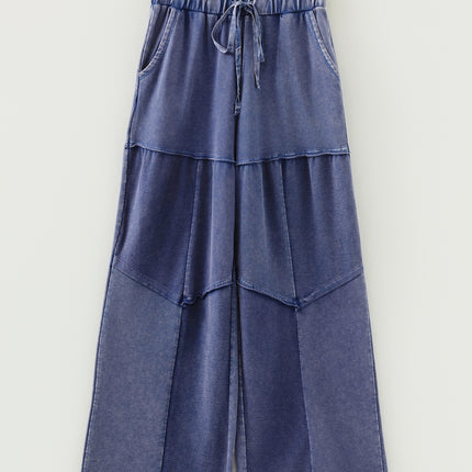 Ashleigh Blue Careys Tiered Wide Leg Patchwork Drawstring Pants