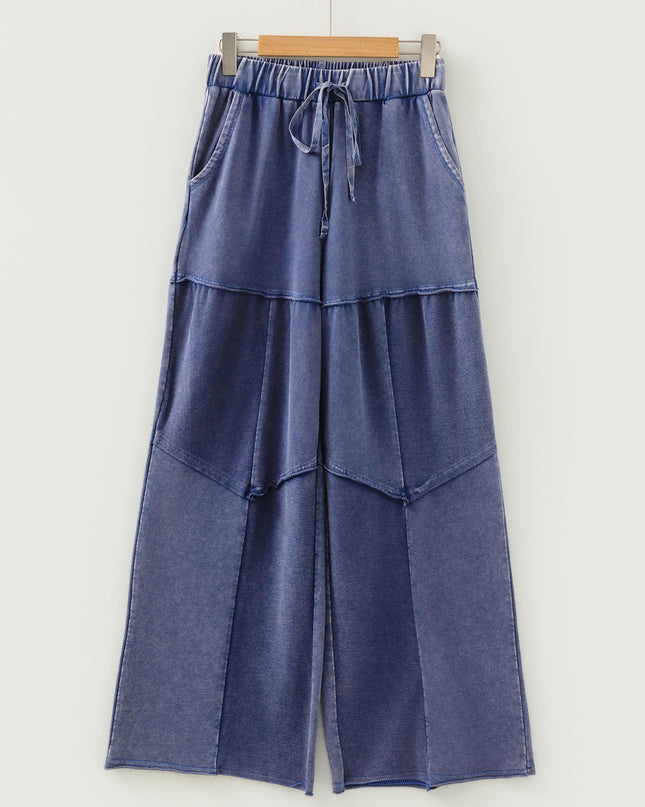 Ashleigh Blue Careys Tiered Wide Leg Patchwork Drawstring Pants