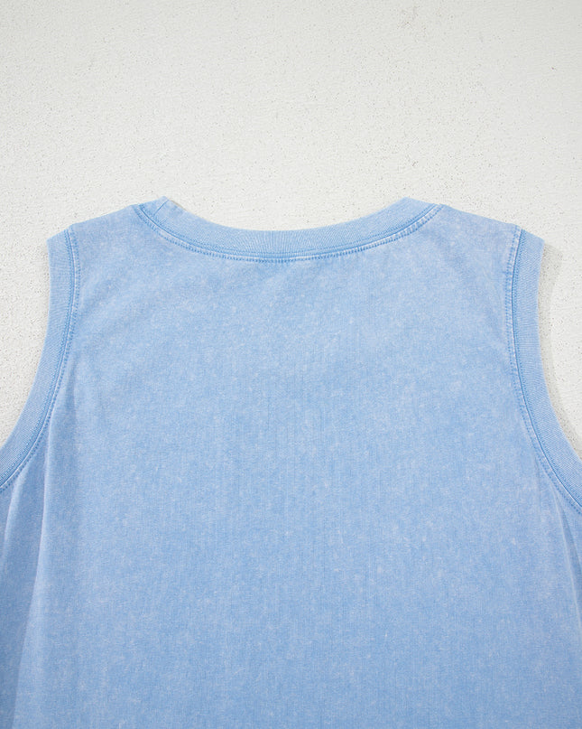 Sea Green Tank Mini Dress with Pockets
