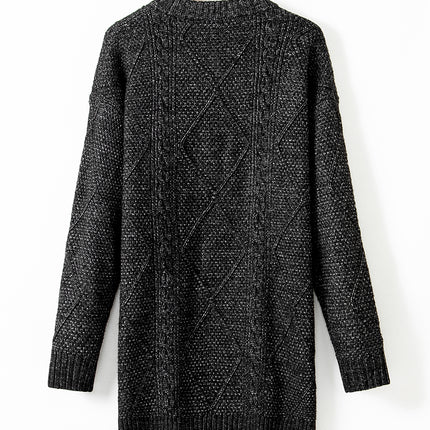 Cable Knit Drop Shoulder Sweater Dress