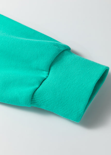 Bright Pink Oversize Blessed Embroidered Mock Neck Sweatshirt