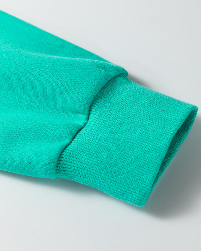 Bright Pink Oversize Blessed Embroidered Mock Neck Sweatshirt