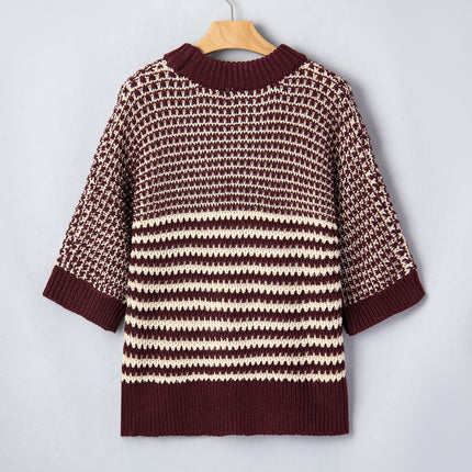 Red 3/4 Draped Sleeve Slouchy Sweater