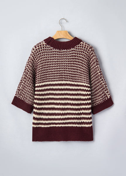 Red 3/4 Draped Sleeve Slouchy Sweater