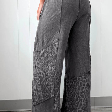 Leopard Patchwork Coffee Loose Pants