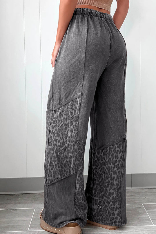 Leopard Patchwork Coffee Loose Pants