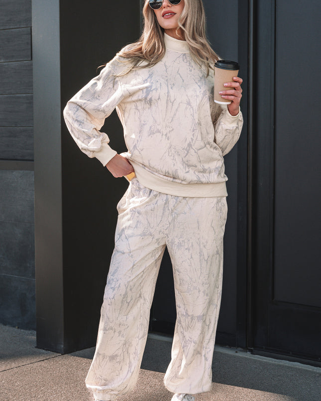 Khaki Camo Print Jogger Pants Set