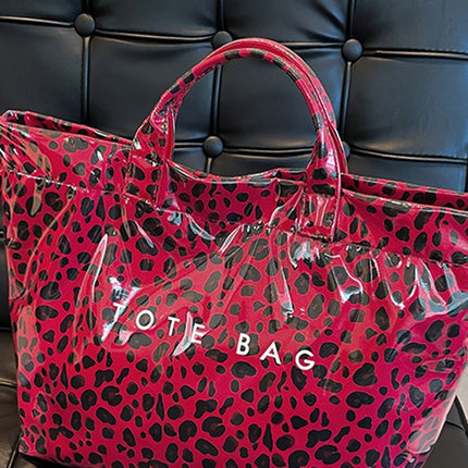 Red Leopard Tote Bag