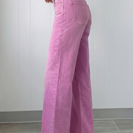 Mist 2-Button High Waist Flared Bottom Jeans