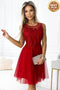 Red Guipure Tulle Dress – Caterina