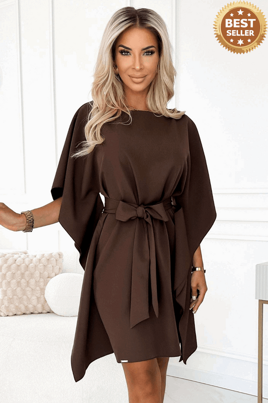 Chocolate Dress with Waist Binding – Sofia Butterfly