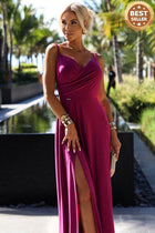 Fuchsia Glitter Maxi Dress with Straps – Chiara