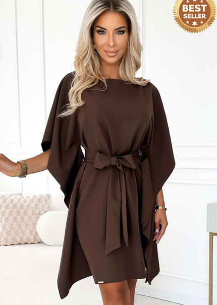 Chocolate Dress with Waist Binding – Sofia Butterfly