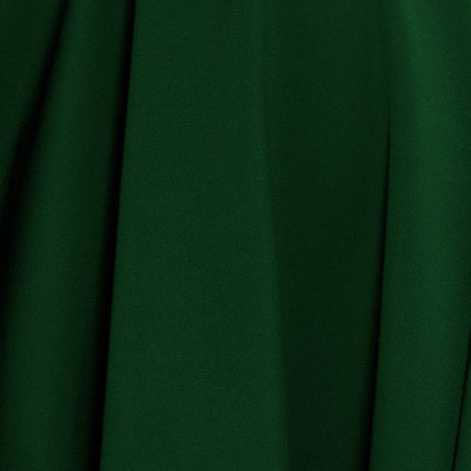 Dark Green Flared Dress with Heart-Shaped Neckline