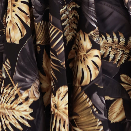 Black Midi Dress with Golden Leaves – 114-18