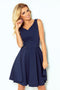 Navy Blue Dress with Heart-Shaped Neckline – Dress Circle
