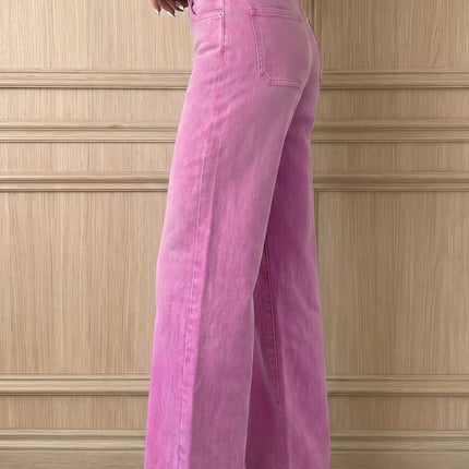 Mist 2-Button High Waist Flared Bottom Jeans
