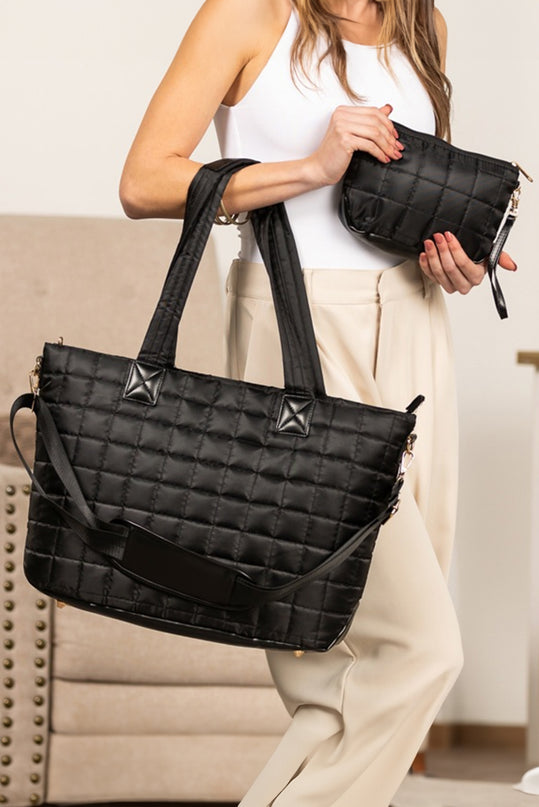 2-Piece Tote Bag and Clutch Set