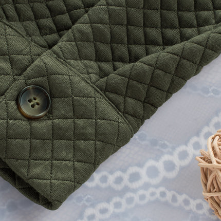 Black Retro Quilted Flap Pocket Button Shacket