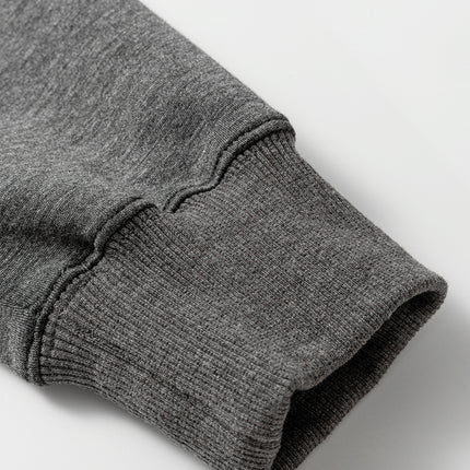 Medium Grey Collared V Neck Pullover Sweatshirt Sweatpants Set