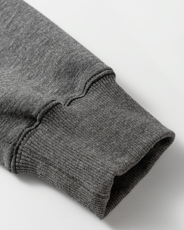 Medium Grey Collared V Neck Pullover Sweatshirt Sweatpants Set