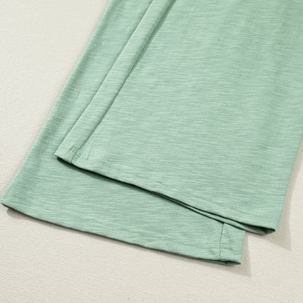 Canton Cuffed Short Sleeve Tee Raw Seam Patch Pocket Drawstring Pants Set