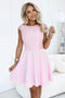 Light Pink Lace Flared Dress with Sleeves – MARTA