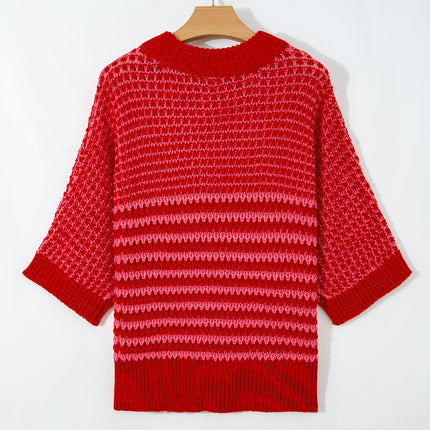 Red 3/4 Draped Sleeve Slouchy Sweater