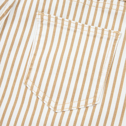 Khaki Stripe Casual Barrel Jeans