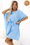 287-36 SOFIA Butterfly Dress with Waist Tie - Pastel Blue