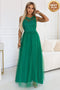 Green Embroidered Lace and Tulle Maxi Wedding Dress – Romantic