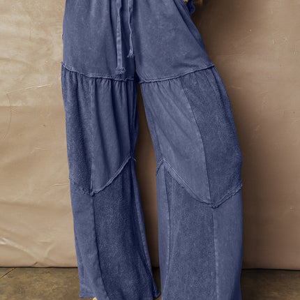Ashleigh Blue Careys Tiered Wide Leg Patchwork Drawstring Pants