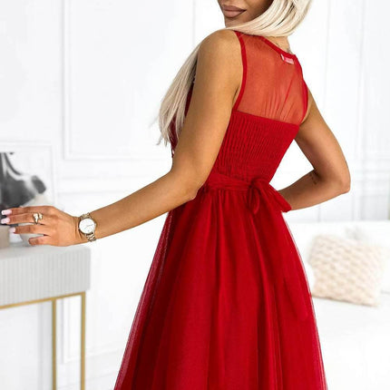 Red Guipure Tulle Dress – Caterina