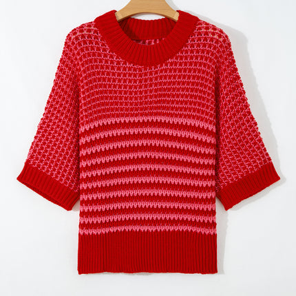 Red 3/4 Draped Sleeve Slouchy Sweater