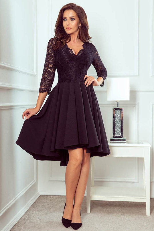 Black Dress with Lace Back Detail – Nicolle