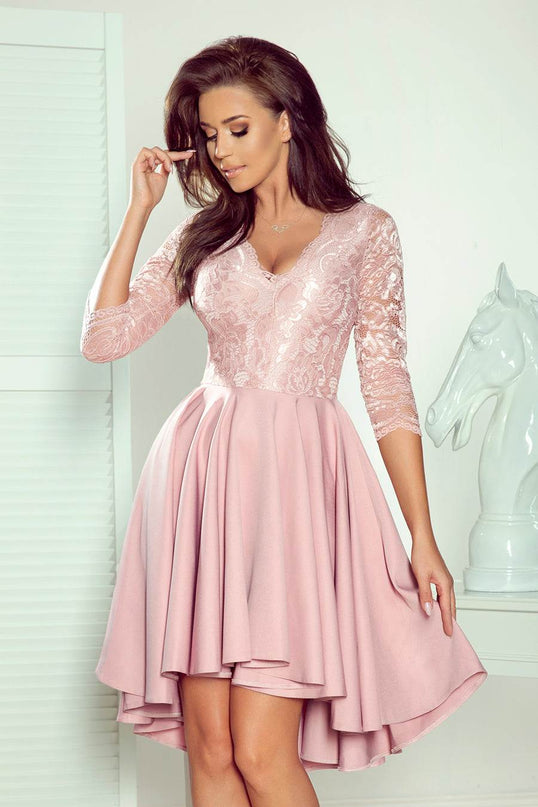 Powder Pink Dress with Lace Back Detail – Nicolle
