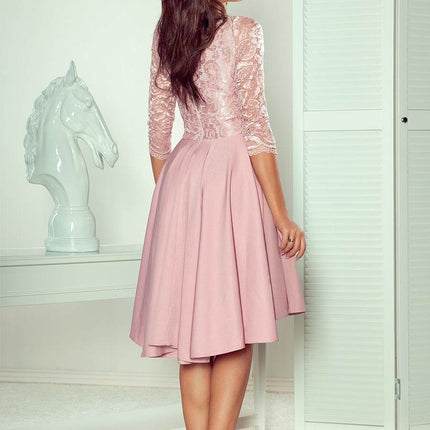 Powder Pink Dress with Lace Back Detail – Nicolle