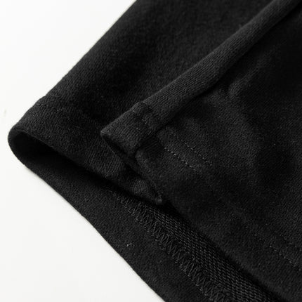 Black Seamed Drawstring High Waist Wide Leg Sweatpants