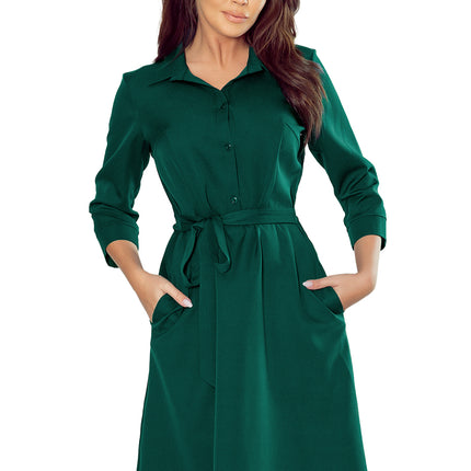 Green Flared Shirt Dress – Sandy
