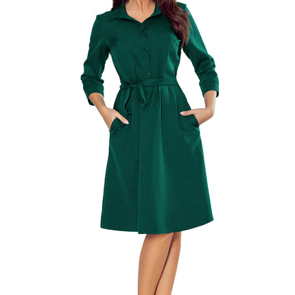 Green Flared Shirt Dress – Sandy