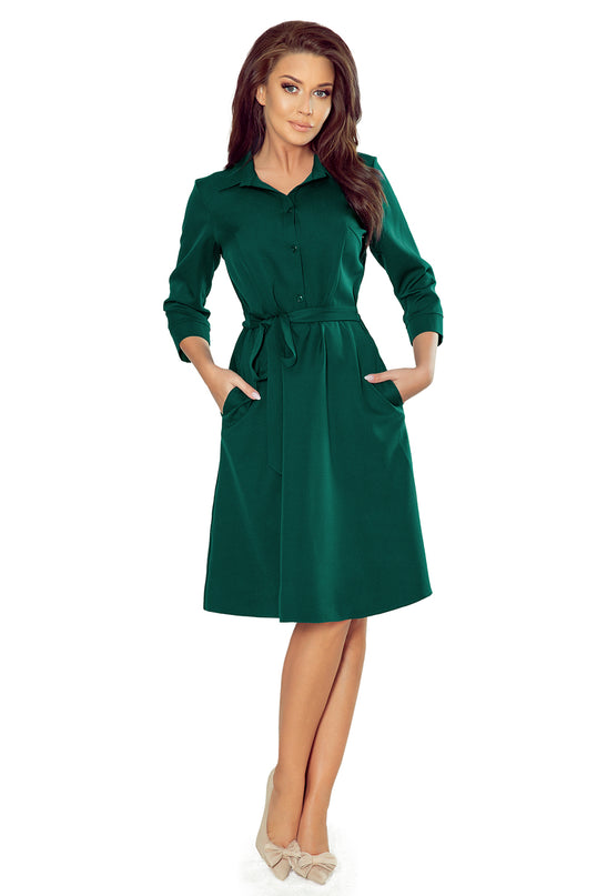 Green Flared Shirt Dress – Sandy