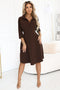 Chocolate Flared Shirt Dress with Belt – Sandy