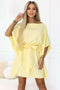 287-41 SOFIA Butterfly dress with waist tie - butter yellow