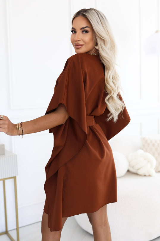 Cinnamon Butterfly Dress with Waist Tie – Sofia