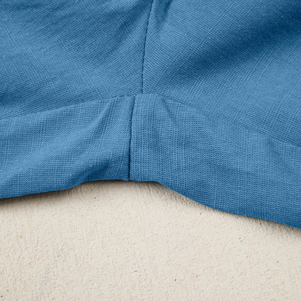 Prussian Blue Smocked Waist Casual Jogger Style Pants
