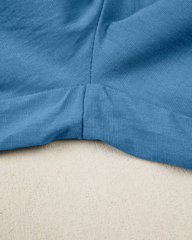 Prussian Blue Smocked Waist Casual Jogger Style Pants